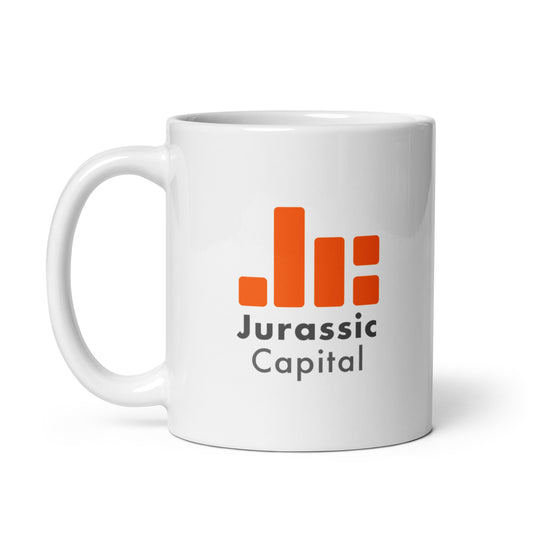 White glossy mug - Jurassic Capital